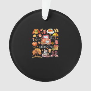 Tis The Season Pumpkin Leaves Autumn Ornament