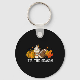 Tis The Season Pumpkin Spice American Footll Autum Key Ring