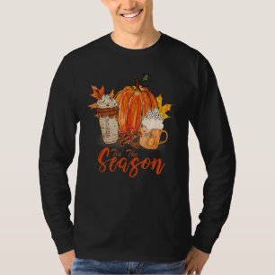 Tis' The Season Pumpkin Spice Coffee Latte Retro F T-Shirt
