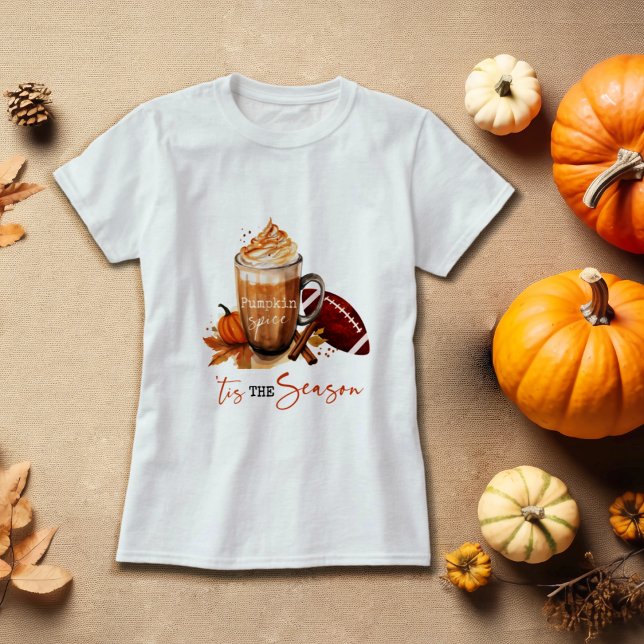 Tis the Season Pumpkin Spice Football Fall Autumn T-Shirt (Creator Uploaded)