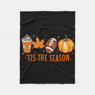 Tis The Season Pumpkin Spice Latte Halloween Fall Fleece Blanket