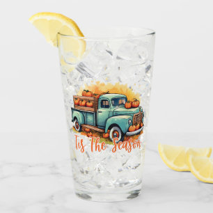 'Tis The Season Pumpkin Truck Glass