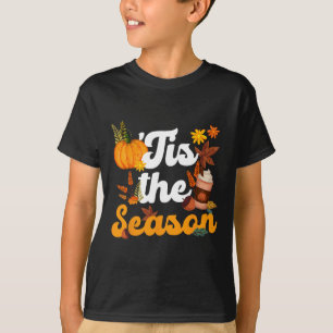 Tis The Season Pumpkins Spice Fall Autumn Leaves M T-Shirt