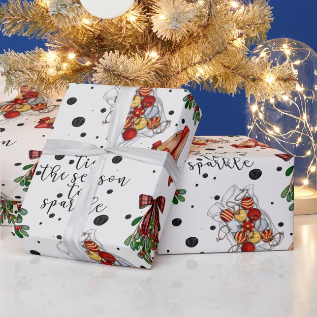 Tis the Season Quote Christmas Lights Mistletoe Wrapping Paper (Creator Uploaded)