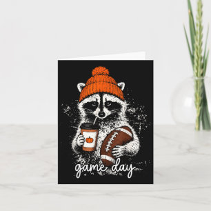Tis the season racoon pumpkin spice latte card