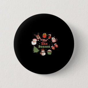 Tis The Season Retro Classic 6 Cm Round Badge