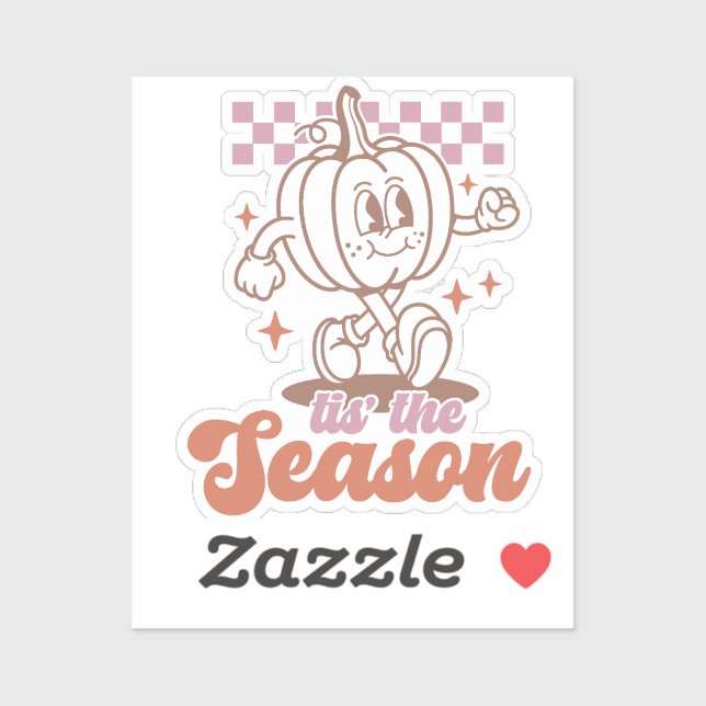 'Tis the season Retro Groovy Pumpkin Fall (Sheet)