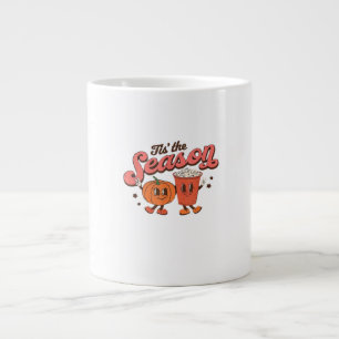 Tis The Season Retro Halloween Fall Party Vintage Large Coffee Mug