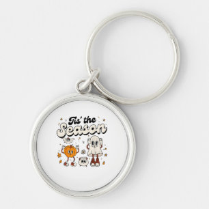 Tis The Season Retro Halloween Party Funny Boo Pum Key Ring