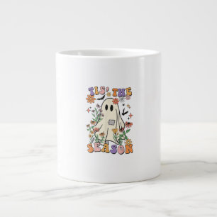 Tis The Season Retro Halloween Party Funny Trendy Large Coffee Mug