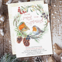 Tis The Season Robin and Pine Wreath Bridal Shower