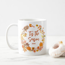 Tis The Season Rustic Fall/Autumn Wreath Coffee