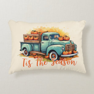 'Tis The Season – Rustic Truck with Pumpkins Decorative Cushion