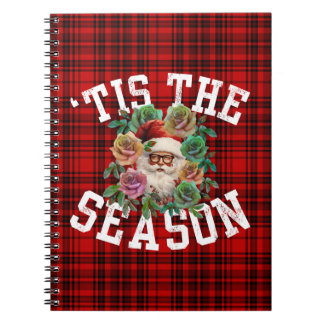 tis the season santa claus flower floral holiday notebook