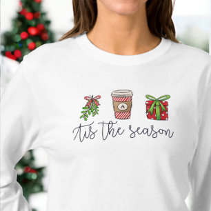 Tis the Season Script Initial Coffee Gift  T-Shirt