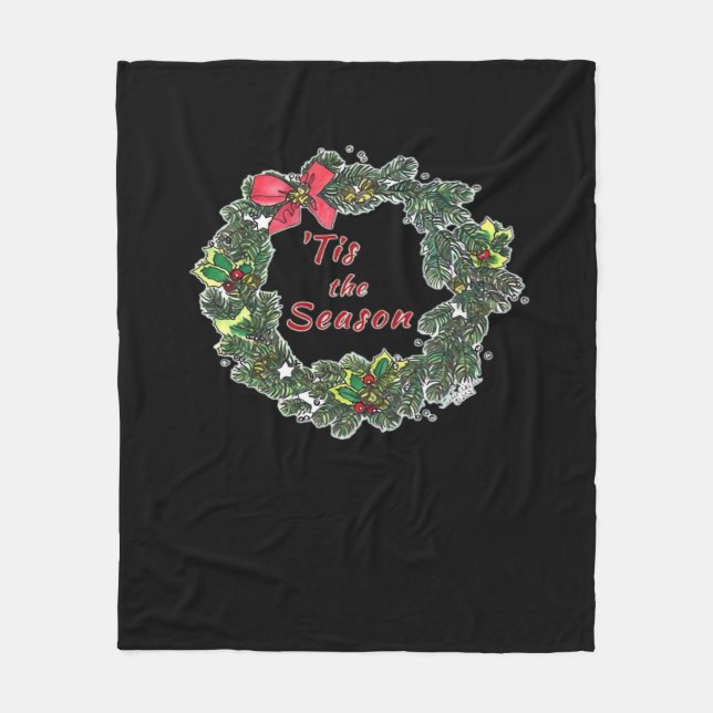 Tis The Season Shadowed Fleece Blanket (Front)