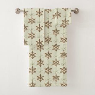 Tis The Season Snowflake Christmas Bath Towel Set
