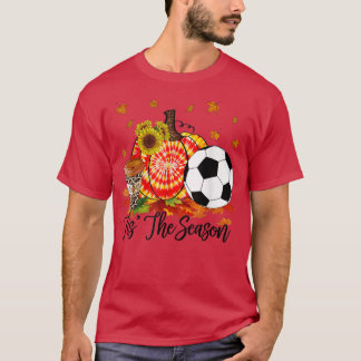 Tis The Season Soccer  Orange Tie Dye Pumpkin Fall T-Shirt