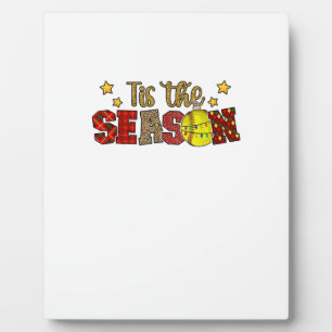 Tis The Season Softball Christmas Softball Player Plaque