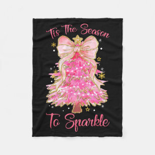 Tis The Season Sparkle Christmas Tree Xmas Women G Fleece Blanket