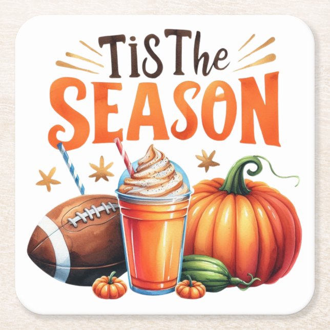 Tis the Season   Square Paper Coaster (Front)