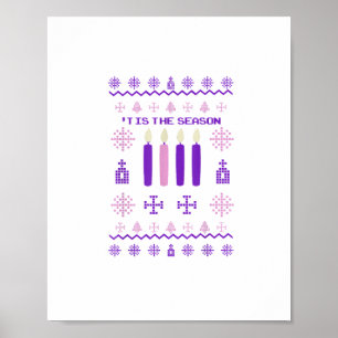 Tis The Season Sweater Christmas Xmas Catholic Poster