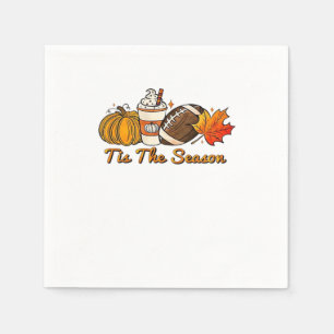 Tis The Season Thanksgiving Leaf Spice Football Fa Napkin