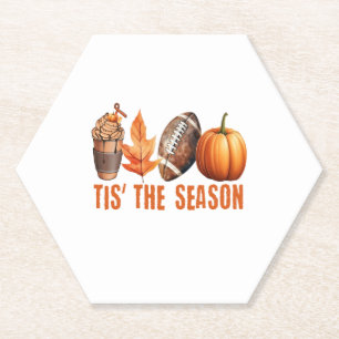 Tis The Season Thanksgiving Pumpkin Paper Coaster