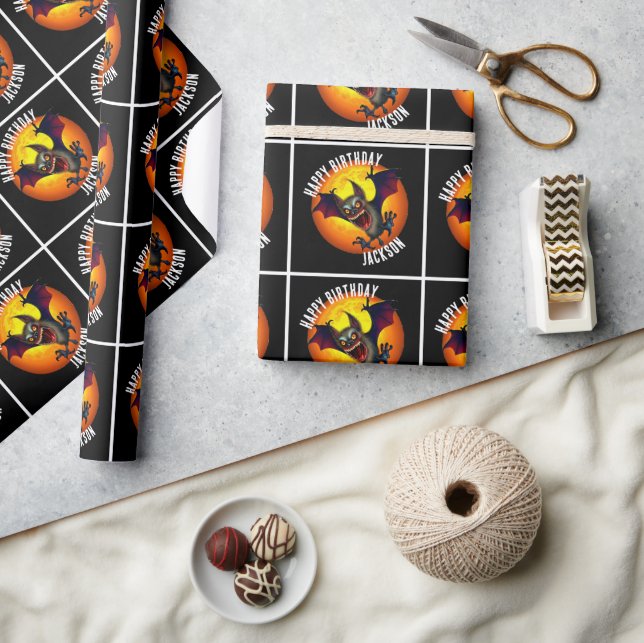 Tis the Season To Be Batty Vampire Bat Wrapping Paper (Crafts)