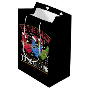 Tis The Season To Be Chicking Xmas Chicken Western Medium Gift Bag