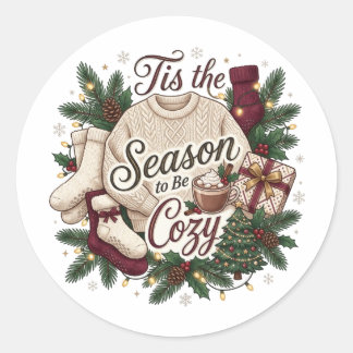 Tis the Season to Be Cosy Christmas Sticker