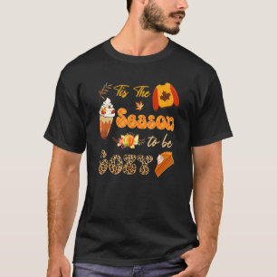 Tis The Season To Be Cosy Leopard Pumpkins Spice F T-Shirt