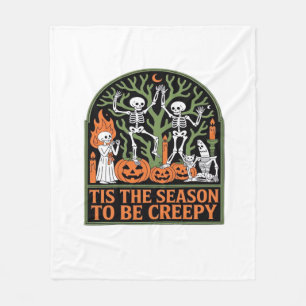Tis The Season To Be Creepy Fleece Blanket