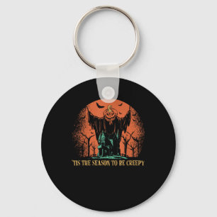 Tis The Season To Be Creepy Pumpkin Key Ring