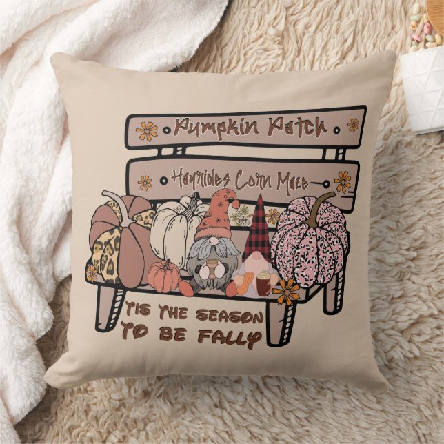 Tis'  the Season to be FALLY Comic Gnomes Cushion (Blanket)