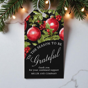 'Tis The Season To Be Grateful Corporate Christmas Gift Tags