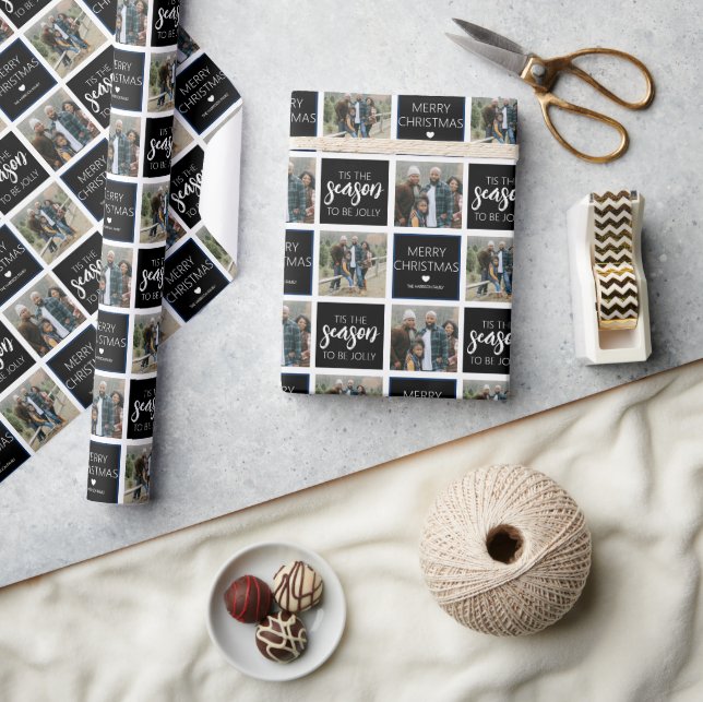 Tis The Season To Be Jolly | 2 Photo Holiday Wrapping Paper (Crafts)