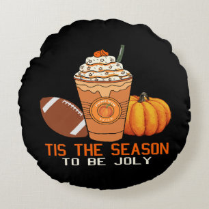 tis the season to be jolly christmas round cushion