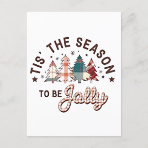 Tis the Season to Be Jolly Christmas Santa Xmas Holiday Postcard