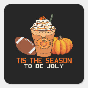 tis the season to be jolly christmas square sticker