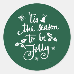 tis the season to be jolly classic round sticker