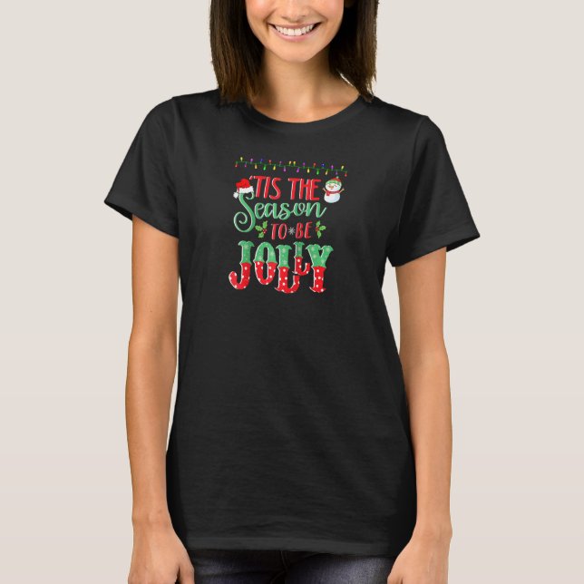 Tis The Season To Be Jolly Funny Elf Christmas Mat T-Shirt (Front)