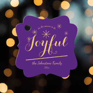 "tis the season to be Joyful" Cool Holiday Gift Favour Tags