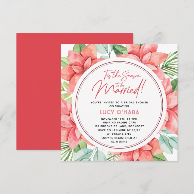 Tis the Season to be Married Bridal Shower Invitation (Front/Back)