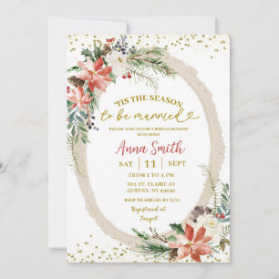 tis the season to be married christmas bridal invitation