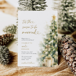 Tis The Season To Be Married Christmas Wedding Invitation