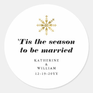 Tis the Season to be Married Classic Round Sticker