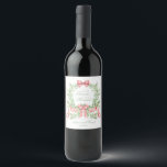 Tis the Season to Be Married First Christmas Photo Wine Label<br><div class="desc">Wine label features a Christmas Wreath with red bows on the front with text that says "tis the Season to be Married." You can personalise with your name and year.</div>