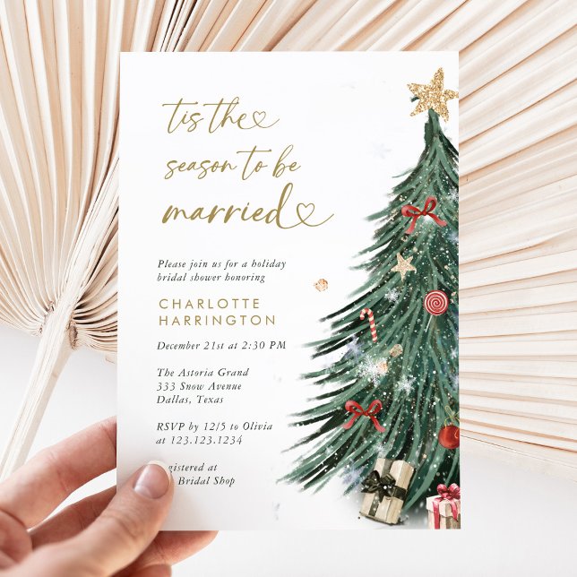 Tis The Season To Be Married Holiday Bridal Shower Invitation (Creator Uploaded)