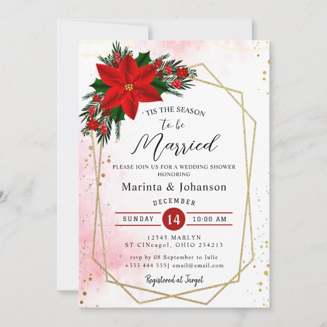 Tis the season to be married Invitation (Front)